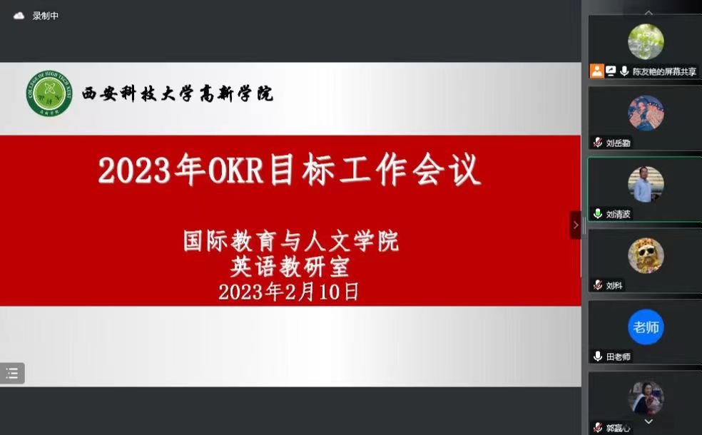 國際教育與人文學(xué)院英語專業(yè)教研室2023年OKR目標工作會議